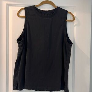 Fabletics Black Boxy Sleeveless Muscle Tee